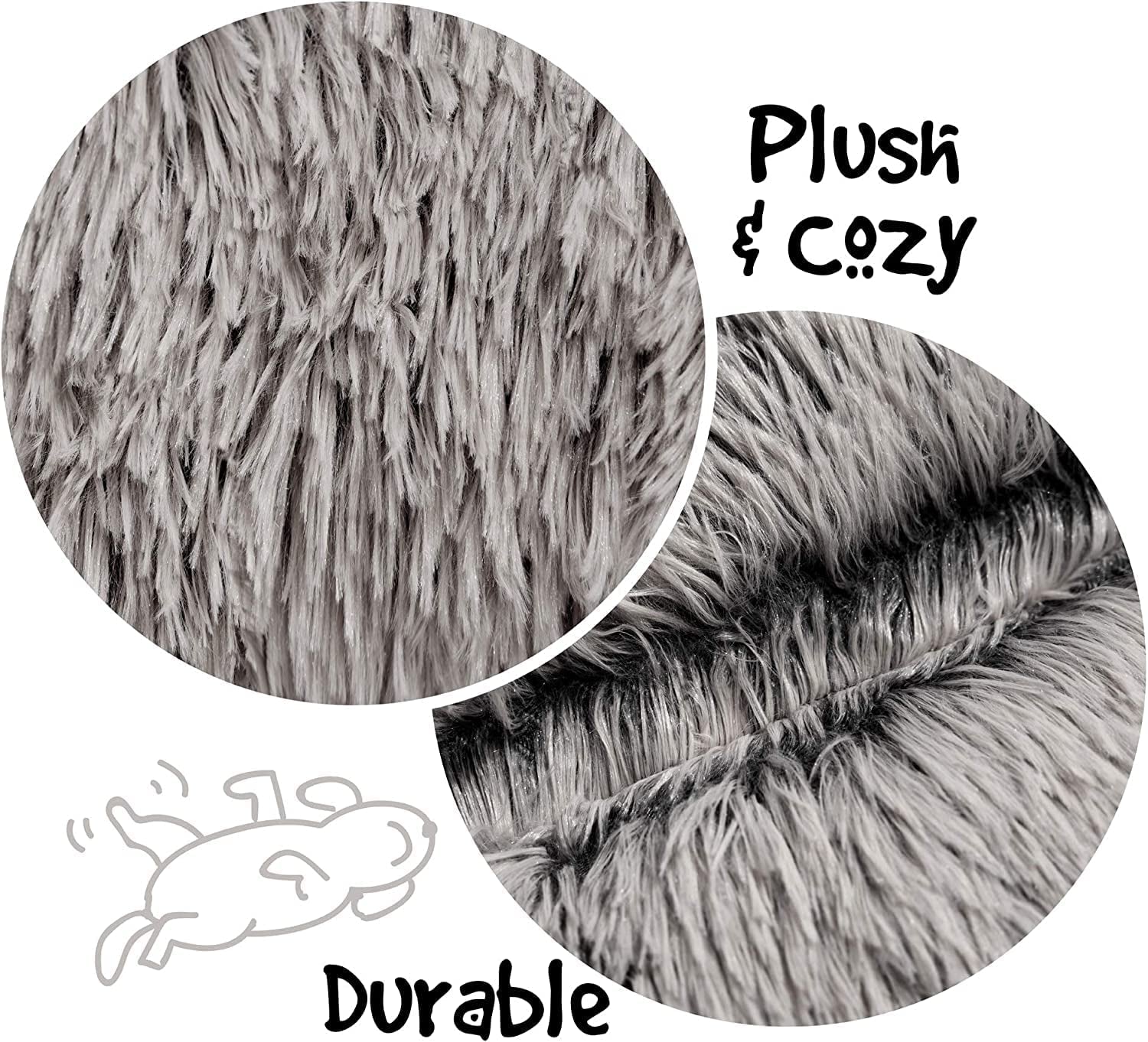 Donut Cat Bed, Faux Fur Dog Beds for Medium Small Dogs - Self Warming Indoor round Pillow Cuddle