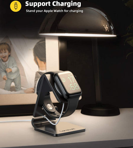 Stand for Apple Watch, Charging Stand - Desk Watch Stand Holder Charging Dock Station Compatible with Apple Watch Series SE Ultra/Series 8/7/6/5/4/3/2/1, 49Mm/45Mm/44Mm/42Mm/41Mm/ 38Mm, Black