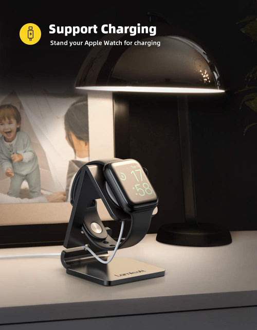 Load image into Gallery viewer, Stand for Apple Watch, Charging Stand - Desk Watch Stand Holder Charging Dock Station Compatible with Apple Watch Series SE Ultra/Series 8/7/6/5/4/3/2/1, 49Mm/45Mm/44Mm/42Mm/41Mm/ 38Mm, Black
