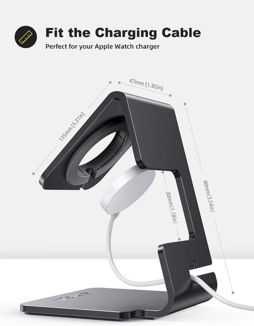 Load image into Gallery viewer, Stand for Apple Watch, Charging Stand - Desk Watch Stand Holder Charging Dock Station Compatible with Apple Watch Series SE Ultra/Series 8/7/6/5/4/3/2/1, 49Mm/45Mm/44Mm/42Mm/41Mm/ 38Mm, Black

