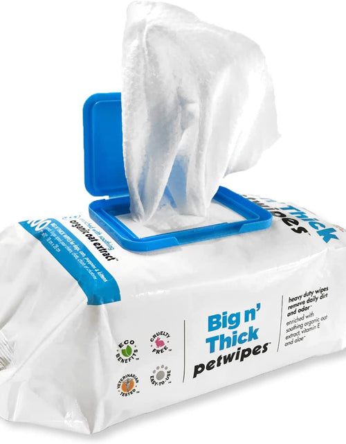 Load image into Gallery viewer, Petwipes – Big 'N Thick Extra Large Pet Wipes for Dogs and Cats – Cleans Face, Ears, Body and Eye Area – Super Convenient, Ideal for Home or Travel
