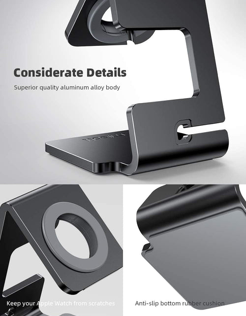 Load image into Gallery viewer, Stand for Apple Watch, Charging Stand - Desk Watch Stand Holder Charging Dock Station Compatible with Apple Watch Series SE Ultra/Series 8/7/6/5/4/3/2/1, 49Mm/45Mm/44Mm/42Mm/41Mm/ 38Mm, Black
