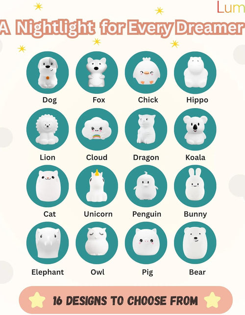 Load image into Gallery viewer, Lumipet Bear Jumbo Kids Night Light, Cute Nursery Light for Baby, Toddler, Silicone LED Lamp, Remote Operated, USB Rechargeable Battery, 9 Available Colors, Timer Auto Shutoff
