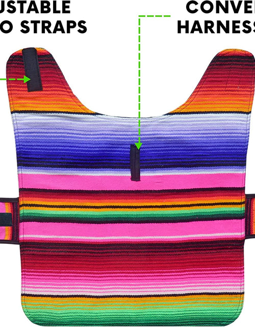 Load image into Gallery viewer, Handmade Dog Poncho from Mexican Serape Blanket - Southwestern and Tie Dye Dog Clothes - Coat - Costume - Sweater - Vest
