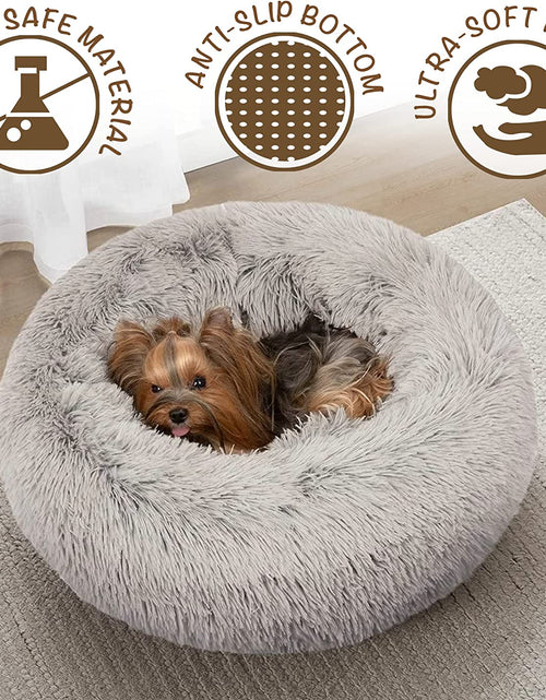 Load image into Gallery viewer, Donut Cat Bed, Faux Fur Dog Beds for Medium Small Dogs - Self Warming Indoor round Pillow Cuddle
