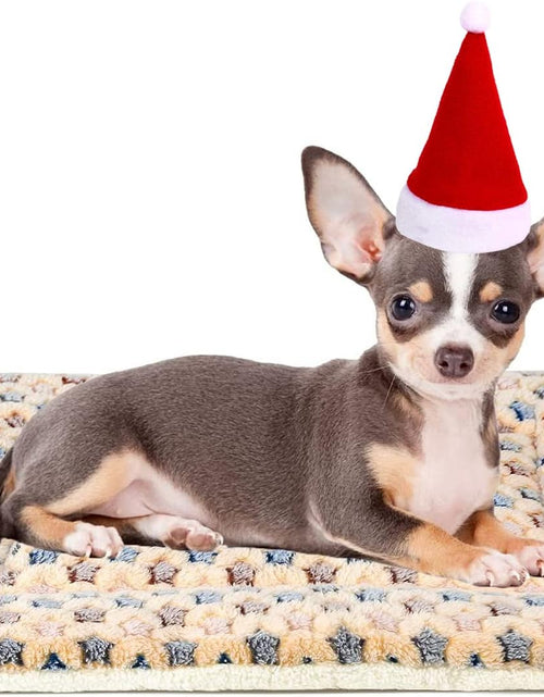 Load image into Gallery viewer, Dog Bed Crate Pad Ultra Soft Pet Bed with Cute Star Print Washable Crate Mat for Large Medium Small Dogs Reversible Fleece Dog Crate Kennel Mat Cat Bed Liner 21 X 12 Inch Brown
