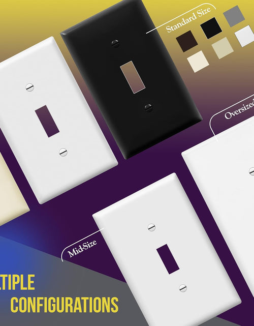 Load image into Gallery viewer, - FBA_8812-W-10PCS Toggle Light Switch Wall Plate, Size 2-Gang 4.50" X 4.57", Unbreakable Polycarbonate Thermoplastic, 8812-W-10PCS, White (10 Pack)
