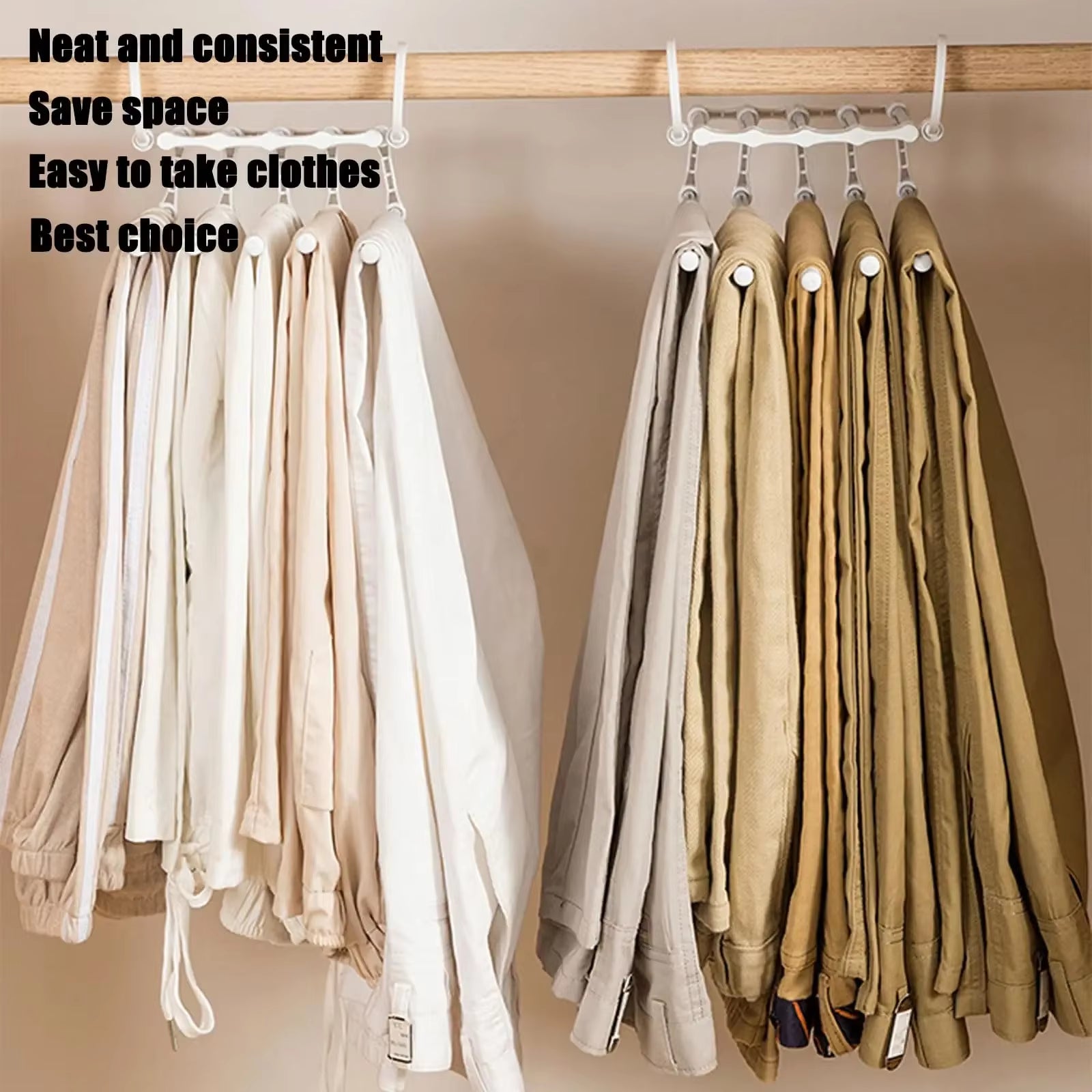 MaxiRack 5-in-1 Magic Trouser Rack – Stainless Steel Folding Pant & Tie Organizer for Closet & Wardrobe Storage