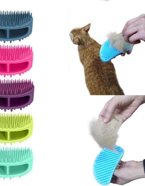 Load image into Gallery viewer, Dog Brush &amp; Cat Brush, Soft Silicone Dog Grooming Brush, Pet Bath &amp; Massage Brush for Cats and Dogs with Short or Long Hair, Cat Slicker Shedding Hair Brush for All Pet Sizes Purple

