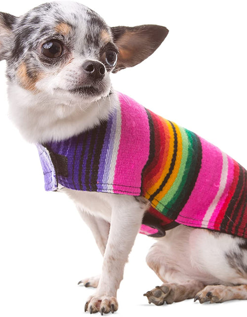 Load image into Gallery viewer, Handmade Dog Poncho from Mexican Serape Blanket - Southwestern and Tie Dye Dog Clothes - Coat - Costume - Sweater - Vest
