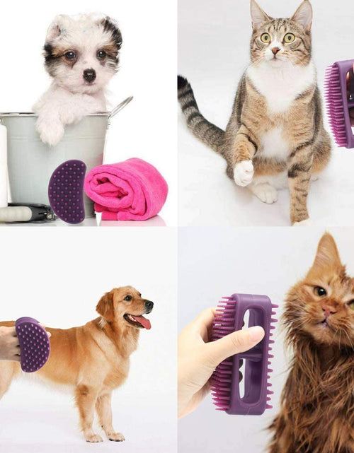Load image into Gallery viewer, Dog Brush &amp; Cat Brush, Soft Silicone Dog Grooming Brush, Pet Bath &amp; Massage Brush for Cats and Dogs with Short or Long Hair, Cat Slicker Shedding Hair Brush for All Pet Sizes Purple
