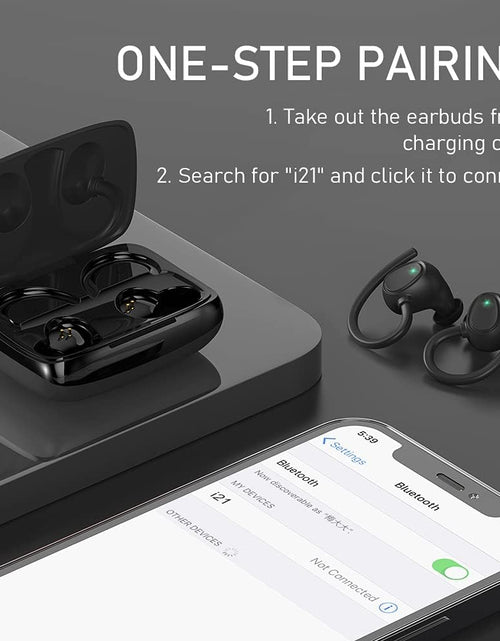 Load image into Gallery viewer, Wireless Earbud, Bluetooth 5.1 Headphones Sport Wireless Bluetooth Earphones in Ear Noise Cancelling Earbud with Mic Deep Bass, Earhooks Ear Buds IP7 Waterproof 48H Headset for Running Gym[2021 New]
