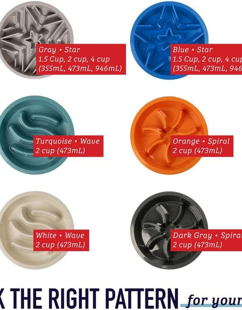 Load image into Gallery viewer, Slow Feeder Dog Bowls - Cup Maze Puzzle Food Bowl with Feeder Holes, Fits into Elevated Pet Feeders - Slow Eating for Large, Medium &amp; Small Sized Breeds (2 Cup - 7.5-8 Inch Feeder Holes)

