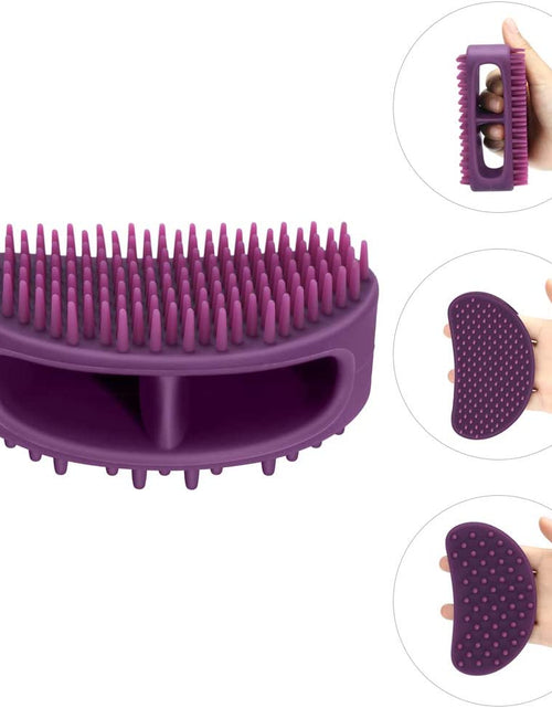 Load image into Gallery viewer, Dog Brush &amp; Cat Brush, Soft Silicone Dog Grooming Brush, Pet Bath &amp; Massage Brush for Cats and Dogs with Short or Long Hair, Cat Slicker Shedding Hair Brush for All Pet Sizes Purple
