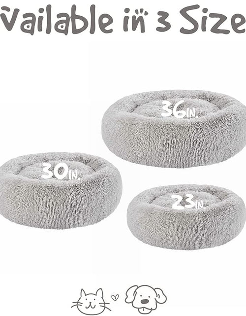 Load image into Gallery viewer, Donut Cat Bed, Faux Fur Dog Beds for Medium Small Dogs - Self Warming Indoor round Pillow Cuddle
